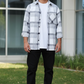 Relaxed Fit White Flannel Shirt