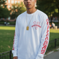 Old English white/red vadaline long sleeve T-shirt
