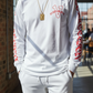 Old English white/red vadaline long sleeve T-shirt