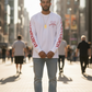 Old English white/red vadaline long sleeve T-shirt