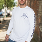 Old English white/midnight navy blue vadaline long sleeve T-shirt
