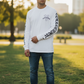 Old English white/midnight navy blue vadaline long sleeve T-shirt