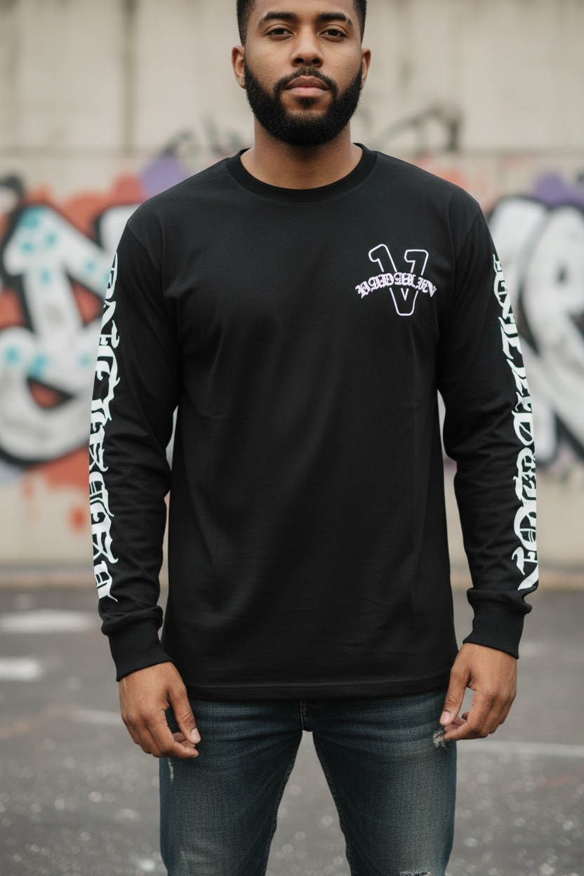 Old English black vadaline long sleeve shirt