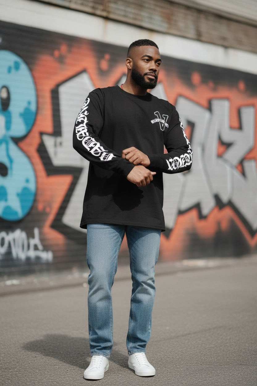 Old English black vadaline long sleeve shirt
