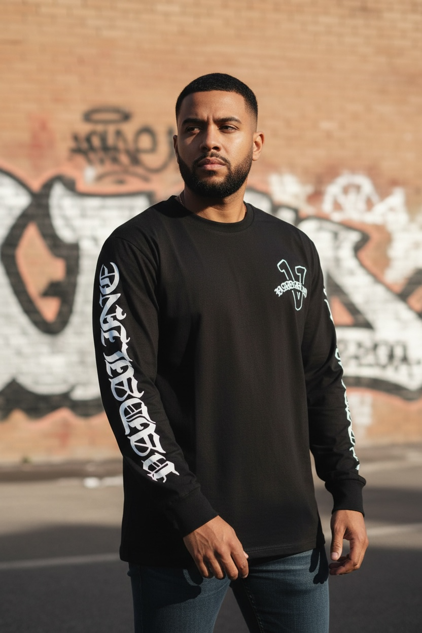 Old English black vadaline long sleeve shirt