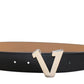 Gold V Buckle Black Belt