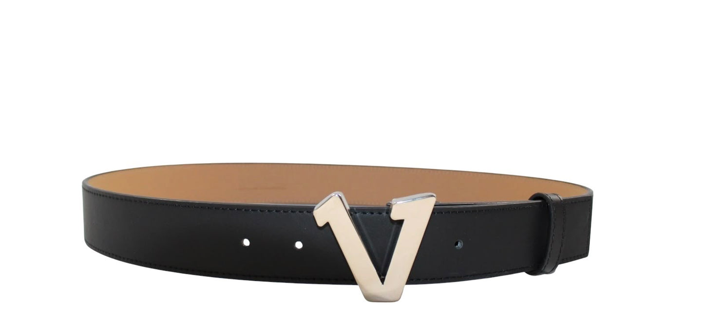 Gold V Buckle Black Belt