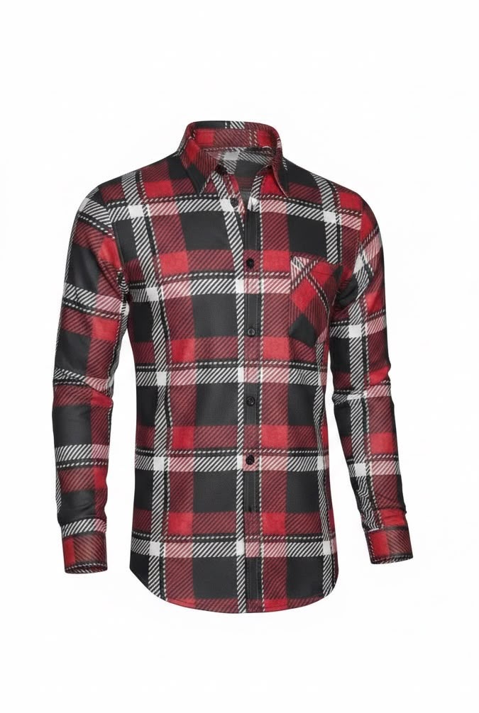 Relaxed Fit Red Flannel Shirt