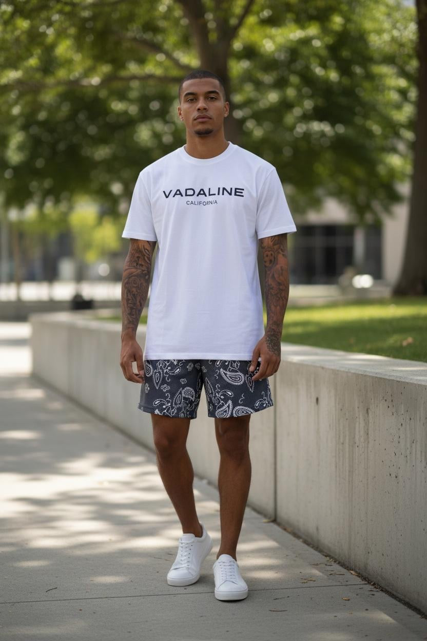 VADALINE GRAY PAISLEY SHORTS