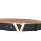 Gold V Buckle Black Belt