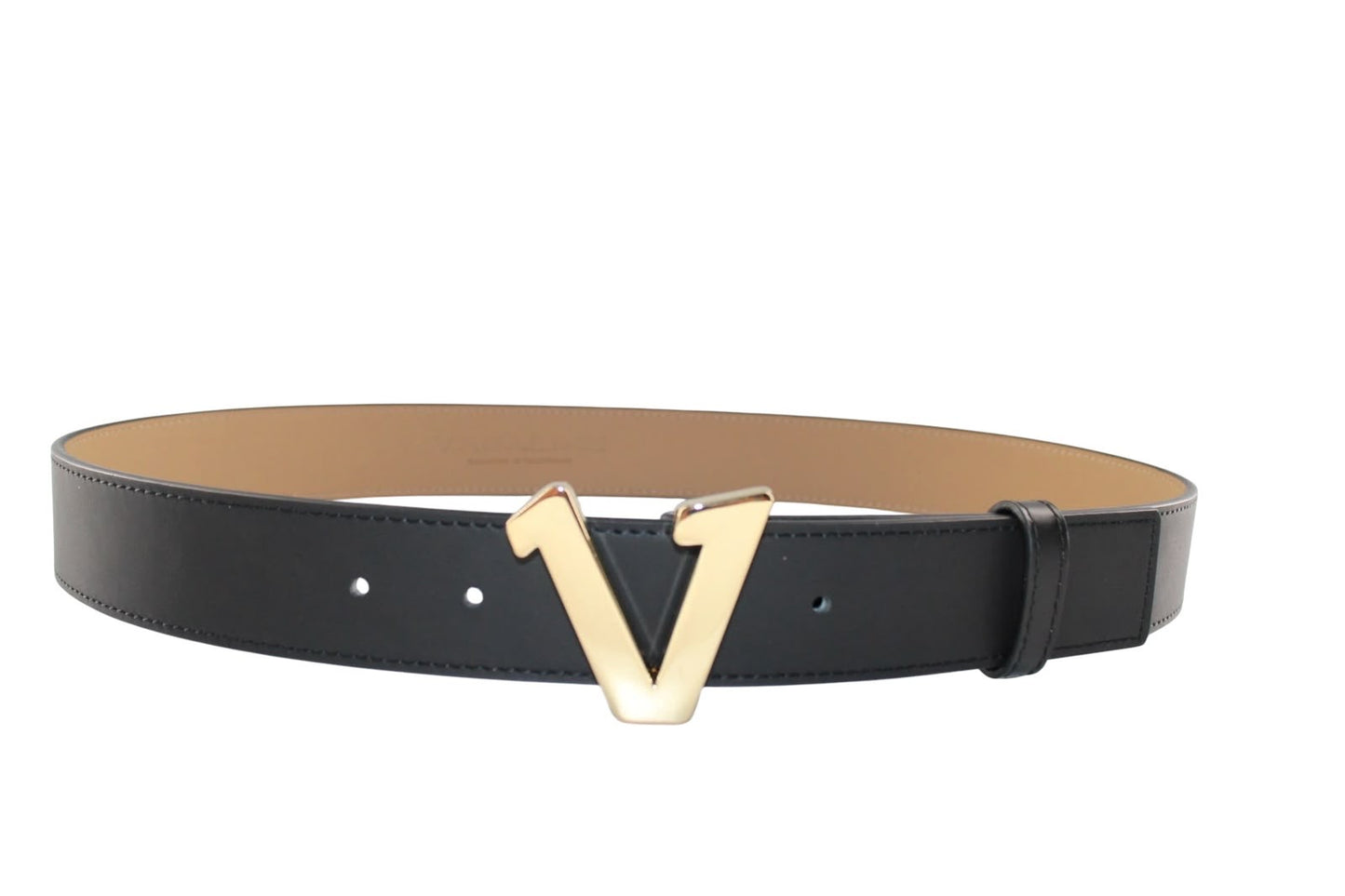 Gold V Buckle Black Belt