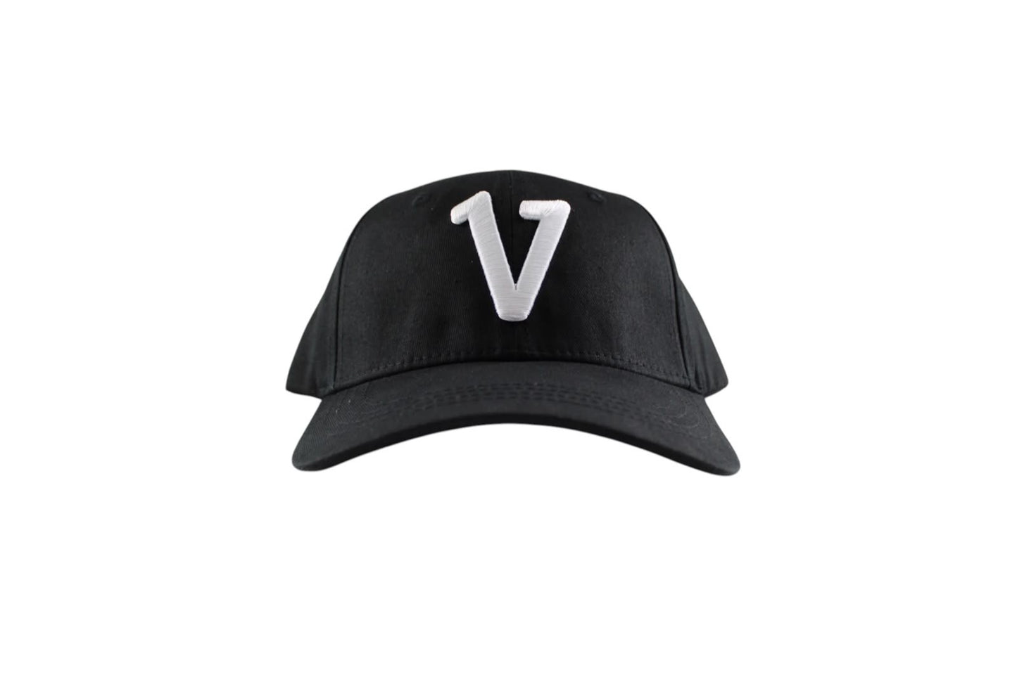 V Logo Black Dad Hat