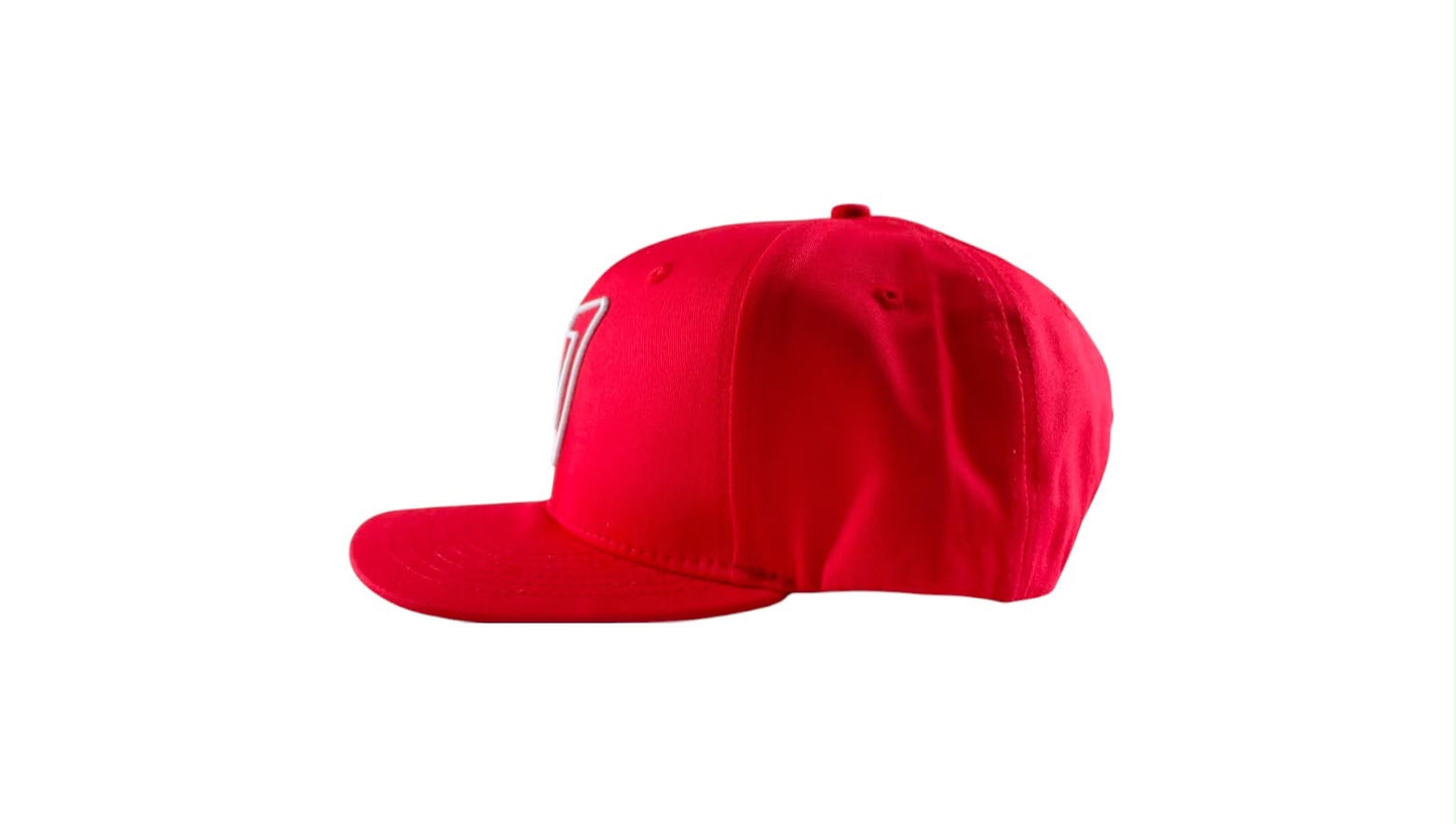 V Logo Red Snapback Hat