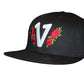 Vadaline Floral Black Snapback Hat