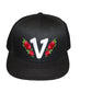 Vadaline Floral Black Snapback Hat