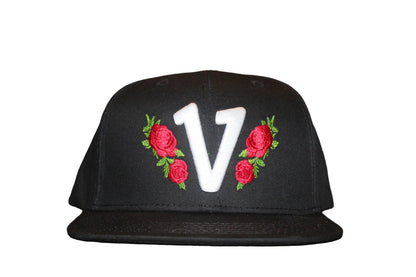 Vadaline Floral Black Snapback Hat