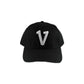 V Logo Black Dad Hat