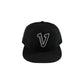 V Logo Black Snapback Hat