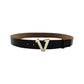 Gold V Buckle Black Belt