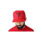 V Logo Red/Black Snapback hat