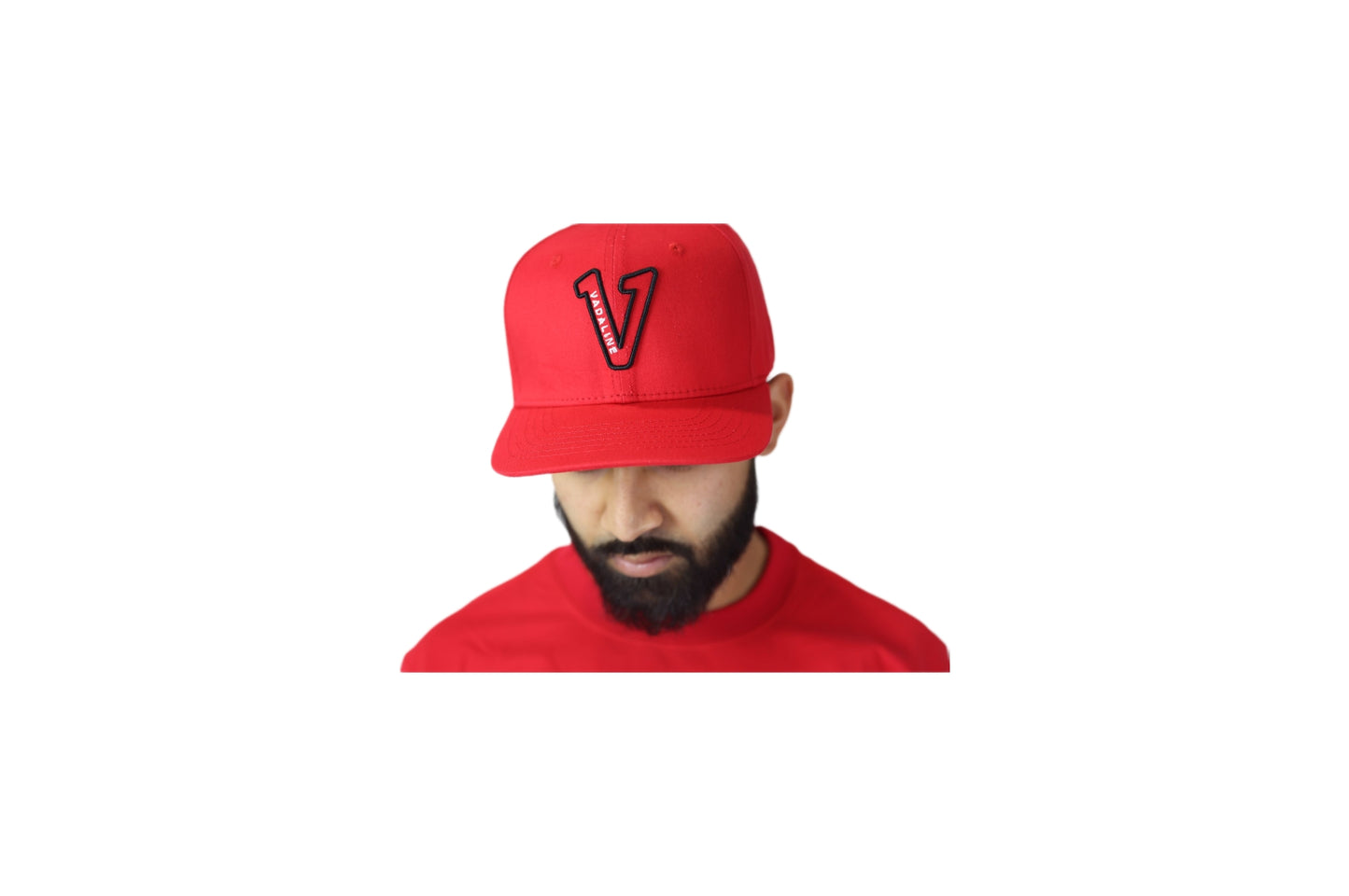 V Logo Red/Black Snapback hat