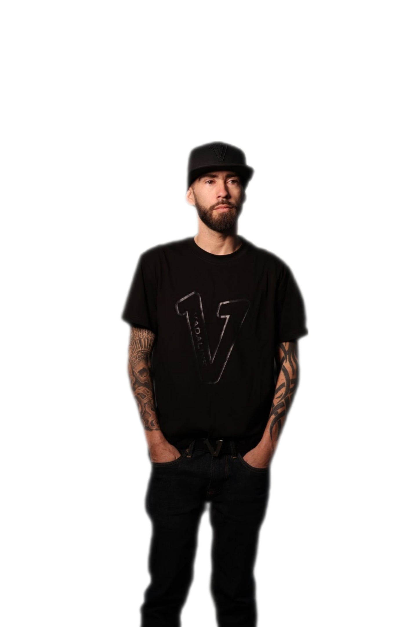 V Logo Black/Black T-shirt