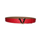 Gold V Buckle Red Belt