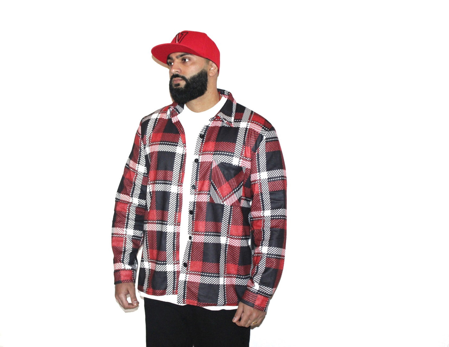 Relaxed Fit Red Flannel Shirt