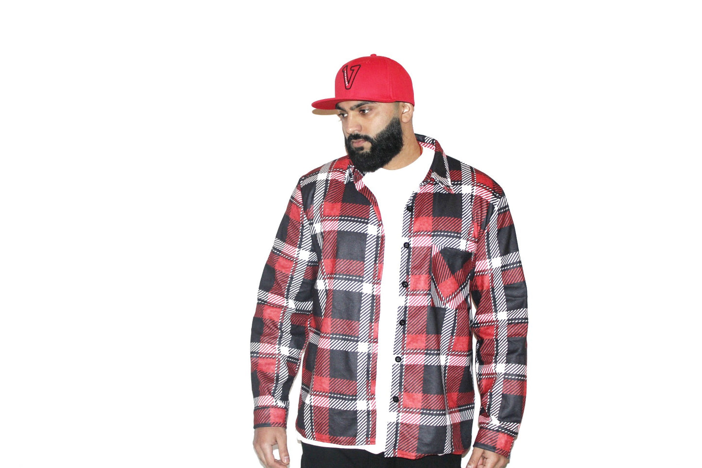 Relaxed Fit Red Flannel Shirt