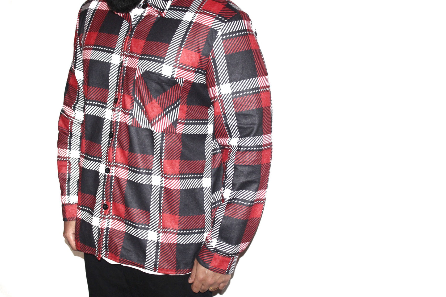 Relaxed Fit Red Flannel Shirt