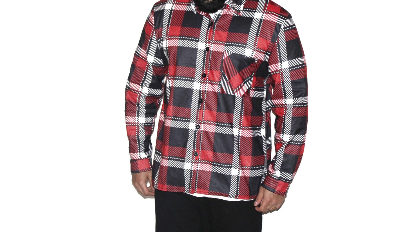 Relaxed Fit Red Flannel Shirt