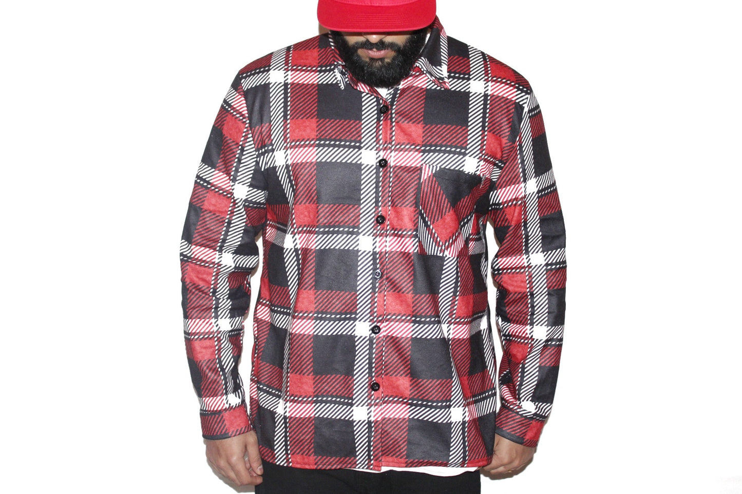 Relaxed Fit Red Flannel Shirt