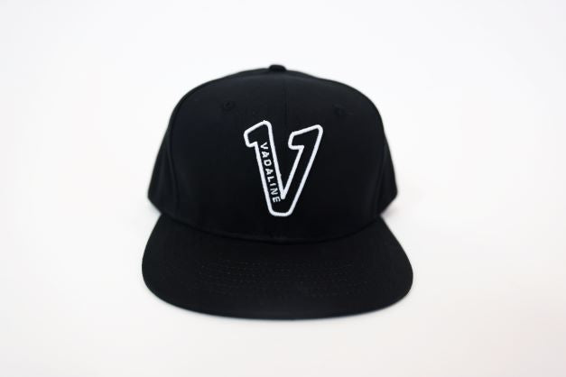 V Logo Black/Black Snapback Hat